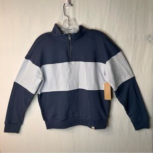 NWT Life Integrity Earth LIA Men's Navy and Blue Zip-Up Sweatshirt Size S